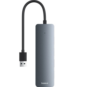 Adaptateur HUB USB vers USB3.0x4 Baseus Ultra Joy Series 4 en 1, longueur du câble : 15 cm (gris sidéral) SB301A617-20