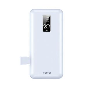TOTU CPBL-07 Banque d'alimentation polyvalente série II 20 000 mAh avec câble de charge et support (blanc) ST001B693-20