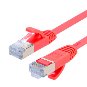 Câble réseau LAN Ethernet plat ultra-fin CAT7 à tête plaquée or de 2 m, haute vitesse 10 Gbit/s, RJ45 (rouge) SH402A1755-20