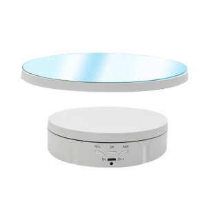 Présentoir rotatif électrique miroir de 22cm, accessoires de tournage vidéo en direct, plateau tournant, Version régulière (blanc) SH201B303-20