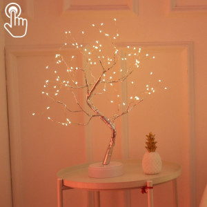 108 LED en fil de cuivre lampe de table arbre décoration créative contrôle tactile veilleuse (lumière blanche chaude) SH4002282-20