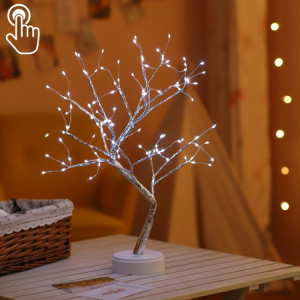 108 LED lampe de table arbre fil de cuivre décoration créative contrôle tactile veilleuse (lumière blanche) SH40041308-20
