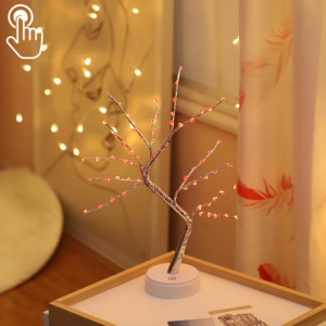 LED Love Heart Tree Lampe de table en fil de cuivre Décoration créative Contrôle tactile Veilleuse (lumière rouge) SH40091318-20