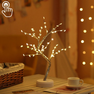 LED Pentagram Tree fil de cuivre lampe de table décoration créative contrôle tactile veilleuse (lumière blanche chaude) SH40111271-20