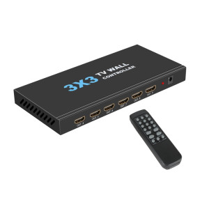 NK-330 3x3 4K 9 écran HDMI DVI TV contrôleur mural vidéo séparateur multi-écran processeur épisseur, type de prise: prise britannique (noir) SH204A160-20