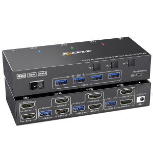 KC-KVM302AS 4K 60 Hz USB3.0 / HDMI commutateur KVM double moniteur SH92151102-20