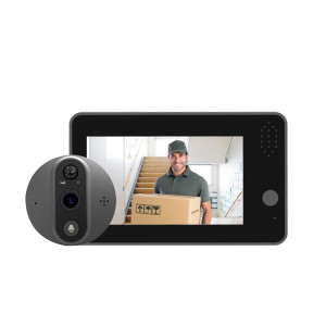 ESCAM C86 1080P 4,3 pouces Smart WiFi Digital Door Viewer prend en charge le grand angle PIR, la vision nocturne et la photo Dingdong (blanc) SE501A99-20