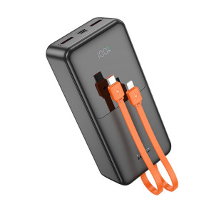 Hoco J119B Banque d'alimentation à charge rapide 22,5 W PD20 30 000 mAh avec affichage numérique et câble (noir) SH901A1244-20