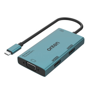 Onten M206 4K 60Hz 4 en 1 Type-C vers double adaptateur convertisseur vidéo HDMI + VGA + 3,5 mm SO9972733-20