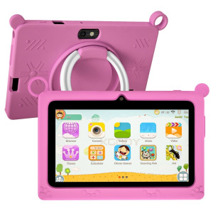 Tablette pour enfant A133 7 pouces avec étui en silicone, 2 Go + 32 Go, Android 11 Allwinner A133 Quad Core CPU Prise en charge du contrôle parental Google Play (Rose) SH601A970-20