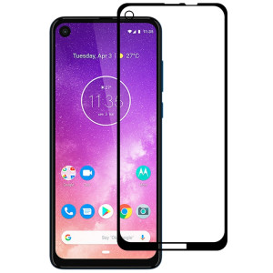 Pour Motorola One Vision pleine colle plein écran en verre trempé Film SH0612150-20