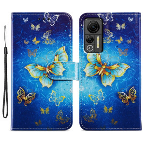 Pour Ulefone Note 14 Étui de téléphone en cuir à rabat horizontal à motif peint (papillon) SH401A794-20