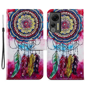 Pour Ulefone Note 14 Étui de téléphone en cuir à rabat horizontal à motif peint (attrape-rêves) SH401G982-20