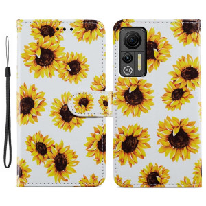 Pour Ulefone Note 14 Étui de téléphone en cuir à rabat horizontal à motif peint (tournesol) SH401I1163-20