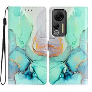 Pour Ulefone Note 14 Étui de téléphone en cuir à dessin coloré (marbre vert) SH301D1959-20