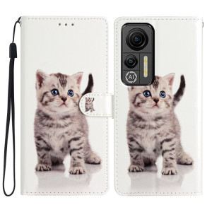 Pour Ulefone Note 14 Étui de téléphone en cuir à dessin coloré (Petit chat tigré) SH301J120-20