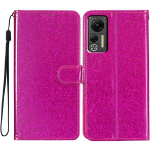 Pour Ulefone Note 14 Étui de téléphone en cuir à rabat en poudre scintillante (rose rouge) SH901B1983-20