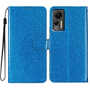 Pour Ulefone Note 14 Étui de téléphone en cuir à rabat en poudre scintillante (bleu) SH901F968-20