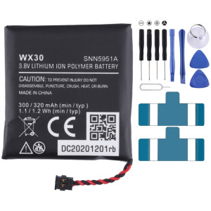 Batterie de remplacement pour Motorola Moto 360 1ère génération SNN5951A, WX30, 300mAh SH99011555-20
