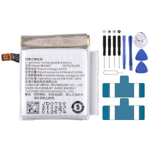 Batterie de remplacement pour MEIZU Watch M007W BA007, 420mAh SH56011115-20