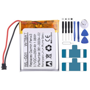 Batterie de remplacement pour montre de sport Garmin Fenix 3/F3 HR, 361-00034-02, 290mAh SH59011462-20