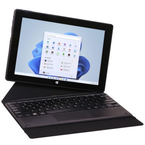 HONGSAMDE Tablette PC 2 en 1 de 10,1 pouces, 4 Go + 64 Go, Windows 11, Interl Gemini Lake N4120 Quad Core avec clavier (noir) SH901A90-20