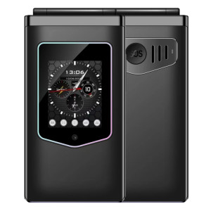 Téléphone à clapet HAMTOD T8 4G, version UE, 2,8 pouces + 1,77 pouces, VoLTE, BT, SOS, OTG (Noir) SH601A810-20