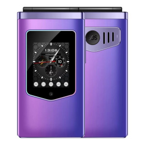 Téléphone à clapet HAMTOD T8 4G, version UE, 2,8 pouces + 1,77 pouces, VoLTE, BT, SOS, OTG (violet) SH601B1735-20
