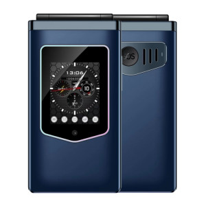 Téléphone à clapet HAMTOD T8 4G, version UE, 2,8 pouces + 1,77 pouces, VoLTE, BT, SOS, OTG (bleu marine) SH601C1531-20