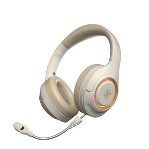 Casque de jeu sans fil A8, stéréo sur l'oreille, microphone filaire (Beige) SH301A1304-20