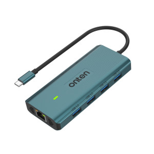 Station d'accueil HUB multifonction Onten UC962 10 en 1 USB-C / Type-C (vert) SO001A299-20