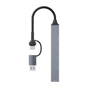 ADS-809D 5 en 1 USB + Type-C vers PD100W + USB3.0/2.0 + Station d'accueil HUB Type-C (Gris sidéral) SH701A218-20