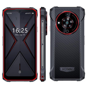  Téléphone robuste HOTWAV T7, 4 Go + 128 Go, 6280 mAh, 6,52 pouces Android 13 MT8788 Octa Core, réseau : 4G, OTG (rouge) SH501A412-20