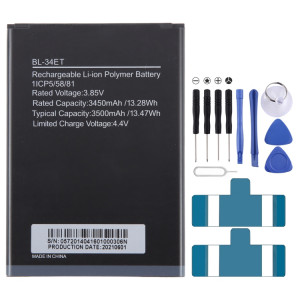 Pour Tecno Pop 3 BB2 BL-34ET 3500mAhRemplacement de batterie SH9001269-20
