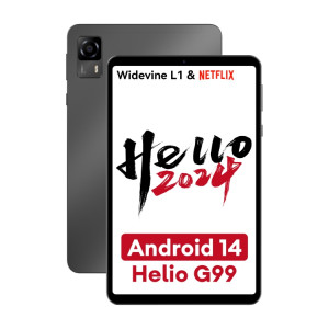HEADWOLF Fpad5 4G LTE Tablette PC, 8 Go + 128 Go, 8,4 pouces Android 14 MT6789 Octa Core Prise en charge double SIM, version mondiale avec Google Play (Noir) SH901A170-20