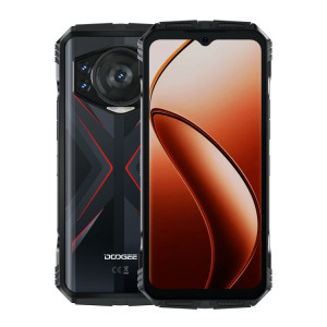  Téléphone robuste DOOGEE S118, 8 Go + 512 Go, 6,58 pouces Android 14 MediaTek Helio G99 Octa Core, réseau : 4G, OTG, NFC (noir rouge) SD801A45-20