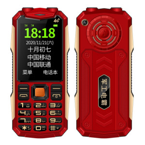 Téléphone robuste K1+ 4G pour personnes âgées, 2,6 pouces, batterie 1500 mAh, lampe de poche LED, réseau : 4G, double SIM, SOS, prise : prise britannique (rouge) SH403D978-20