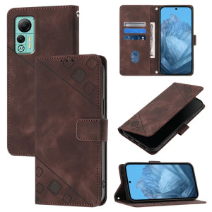 Pour Ulefone Note 14 Étui de téléphone en cuir gaufré au toucher (marron) SH401F1646-20