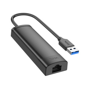 Hoco HB42 Convertisseur de carte réseau Gigabit 4 en 1 USB vers USB3.0x3 + RJ45, longueur: 0,2 m (noir) SH501A1484-20