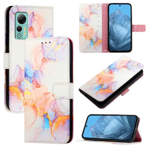 Pour Ulefone Note 14 PT003 Étui à rabat en cuir à motif marbre (Galaxy Marble White) SH201C1262-20