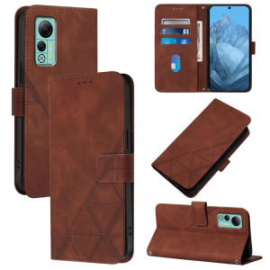 Pour Ulefone Note 14 Étui de téléphone en cuir à rabat en relief 3D à bandoulière (marron) SH001F182-20