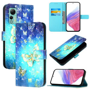 Pour Ulefone Note 14 Étui de téléphone en cuir à rabat horizontal avec peinture 3D (Papillon doré) SH801A1145-20