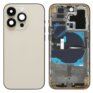 For iPhone 14 Pro Battery Back Cover with Power + Volume Flex Cable + Wireless Charging Module, Version:US Version(Gold) SH403B1873-20