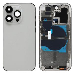 For iPhone 14 Pro Battery Back Cover with Power + Volume Flex Cable + Wireless Charging Module, Version:US Version(Silver) SH403D784-20