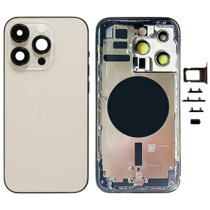 Pour iPhone 14 Pro Cache arrière de batterie avec touches latérales et plateau de carte, Version : Version américaine (or) SH801B1595-20
