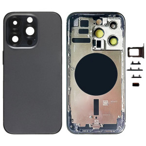 Pour iPhone 14 Pro Cache arrière de batterie avec touches latérales et plateau de carte, Version : Version chinoise (noir) SH802A1448-20