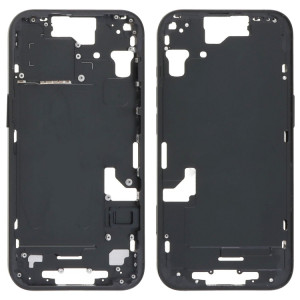 Pour iPhone 15 Cadre central Plaque de lunette avec touches latérales + plateau de carte, Version : Version CE UE (Noir) SH103A743-20