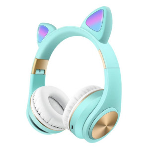 Casque de jeu sans fil Bluetooth à oreilles de chat avec lumière (bleu) SH001E905-20