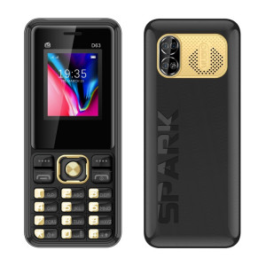 Téléphone à clavier D63 Elder, 1,77 pouces, 3600 mAh, SOS, FM, double SIM, GSM, prise : prise américaine (noir) SH802A1117-20