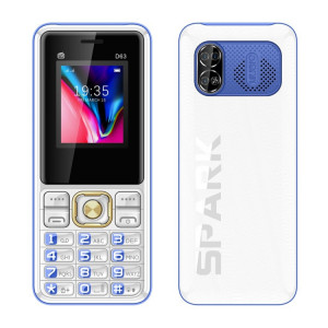 Téléphone à clavier D63 Elder, 1,77 pouces, 3600 mAh, SOS, FM, double SIM, GSM, prise : prise britannique (bleu) SH803B1472-20
